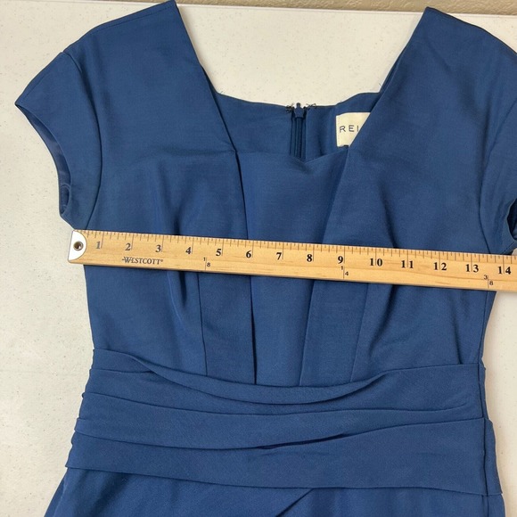 Reiss Women Tie Waist Asymmetrical Mini Dress 2 Navy Blue Capsule Classy Work - Picture 10 of 12